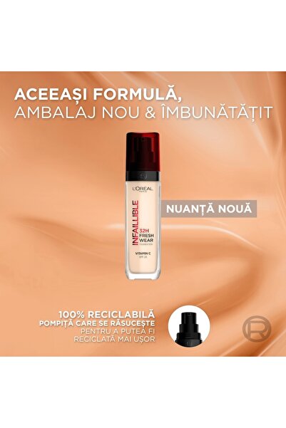 L'Oreal Paris Fond de ten Infaillible 32H Fresh Wear Foundation, 10 Neutral Undertone, 30 ml