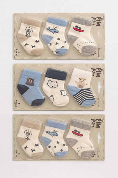 Baby Fou Cotton 0-6 Months Newborn Baby 9-Piece Baby Socks