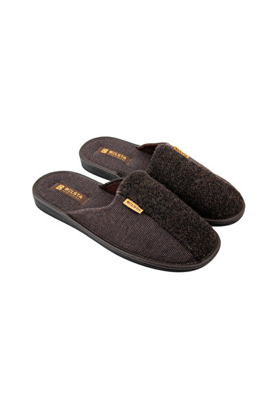Belsta Brown embroidered slippers