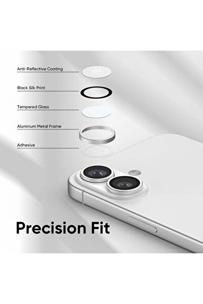 bbtech iPhone 17 Compatible Metal Framed 9H Tempered Glass Camera Lens Protector Crystal Clear