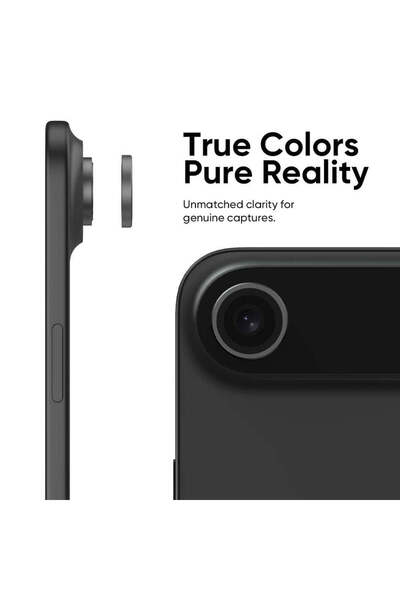 bbtech iPhone 17 Air Compatible Metal Framed 9H Tempered Glass Camera Lens Protector Crystal Clear