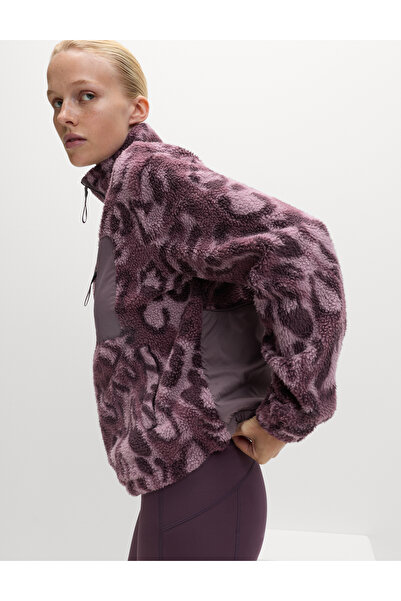 Marks & Spencer Baskılı Borg Fermuarlı Fleece Ceket