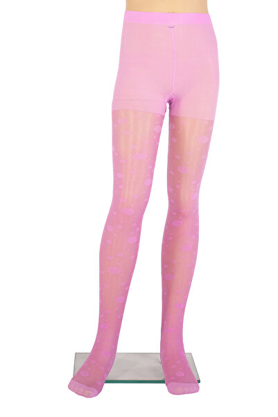 PETRA-ELISA Children's Lycra 20 Den Tights with Evelina pattern, Fuchsia Pink, 6-9 years