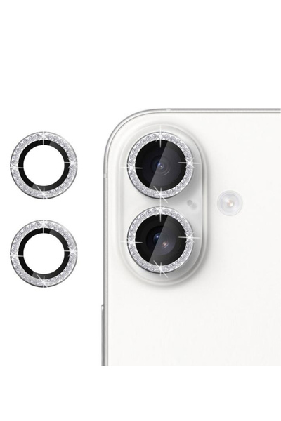 bbtech iPhone 17 Compatible Shiny Gemstone 9H Tempered Glass Camera Lens Protector Crystal Clear