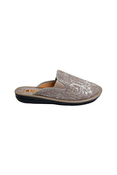 Belsta Slippers with decorative embroidery, beige color
