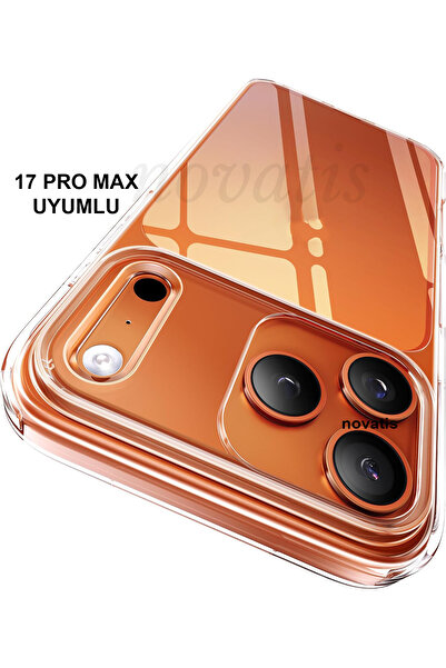 Novatis غطاء حماية سيليكون شفاف ناعم عديم اللون ومتوافق مع كاميرا iPhone 17 P...