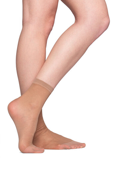 PETRA-ELISA Σετ 2 Ζευγάρια, Κάλτσες Λύκρα 1/4 40 DEN, Μπεζ, One Size