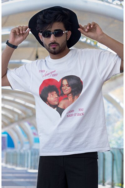 Fuddy Moda Tricou unisex cu textul „Te-am spus că te iubesc mai întâi și ai s...