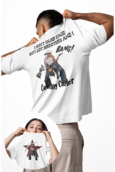Fuddy Moda Tricou unisex Bang Bang Cowboy Carter cu imprimeu pe spate, tricou...