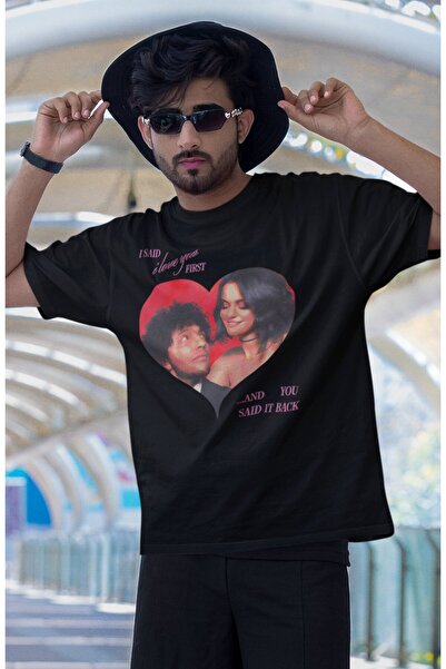 Fuddy Moda تي شيرت للجنسين مطبوع عليه عبارة 'قلت أحبك أولاً وقلت أنا أحبك'، ت...