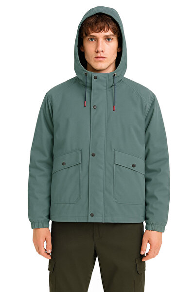 Tarrzzcom Forest Edge Oversize Zippered Hooded Raincoat
