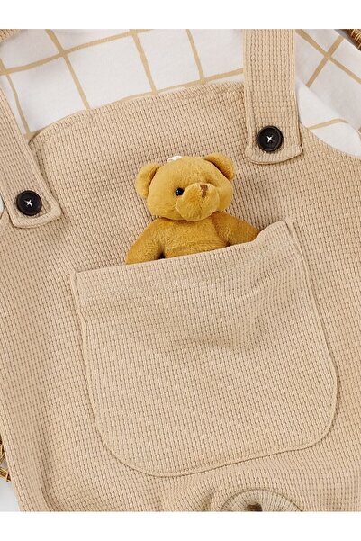 ADDA Baby Boys' Cotton Jumpsuit with Toy Bear and Beret