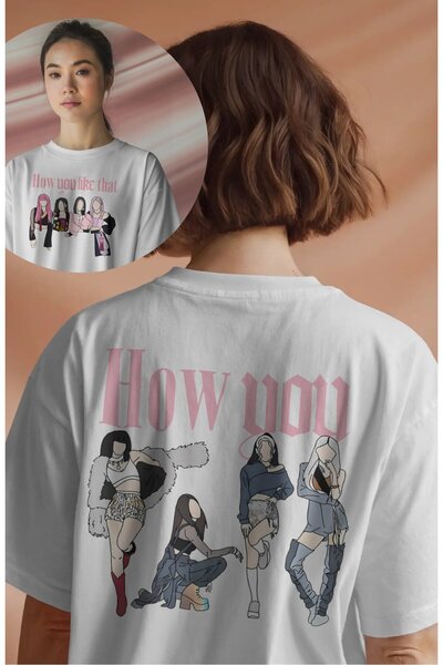 Fuddy Moda Unisex Blackpink How You Like That Back Printed T-Shirt, Oversized...