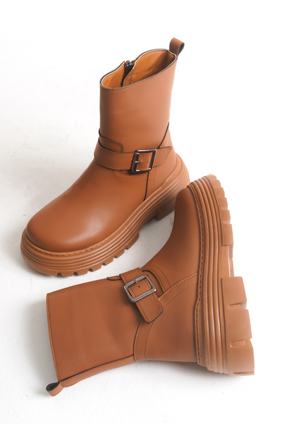 Solo Bag Women's New Season Flat Buckle Detailed Zippered Daily Comfortable Fit Boots