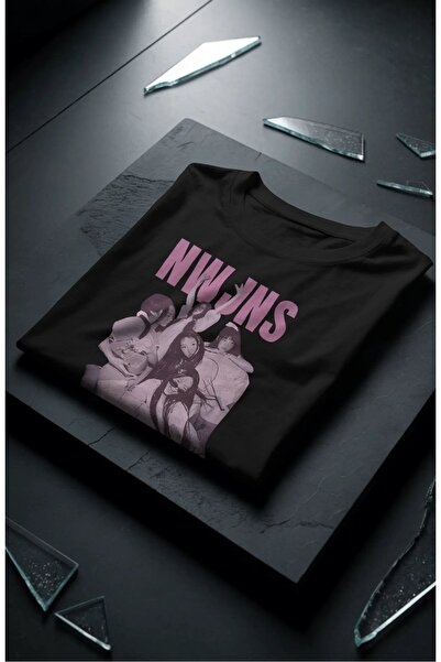 Fuddy Moda Unisex NewJeans Baskılı Tişört, Oversize Kpop Temalı Bisiklet Yaka...