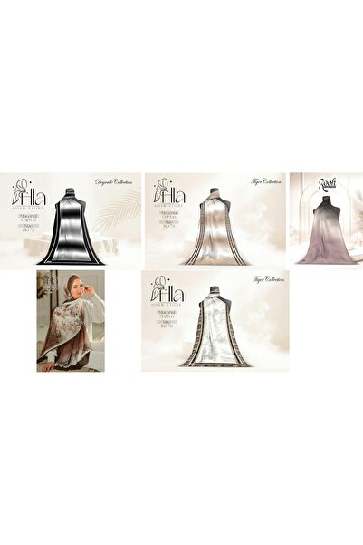 Hala Digital Chiffon Multicolor Scarf Set of 6 Scarves Size 180 Length 73 Width