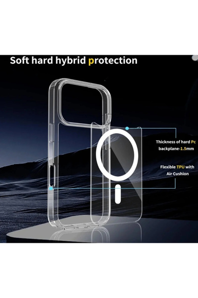 SOLİD CASE iPhone 17 Pro Max Non-Yellowing Magsafe Transparent Mica Lightweight Protective Case Non-Yellowing