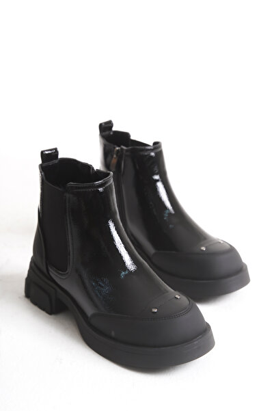 Solo Bag Γυναικείες μπότες νέας σεζόν, λουστρίνι, ελαστικές, καθημερινές, άνετες, μαύρες μπότες