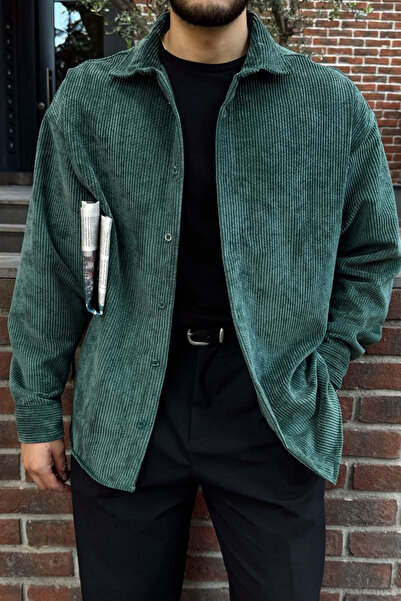 Livio Ferri Ανδρικό μακρυμάνικο πουκάμισο με βελούδινη εφαρμογή Yotau