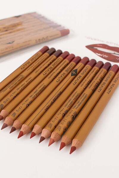 unbrand Loveme Beauty Lip Liner Set – 12 Rich Colors with Creamy Long-lasting Formula