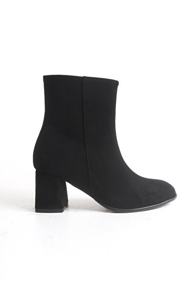 Solo Bag Жіночі черевики на підборах із застібкою-блискавкою, зручна колодка, чорні замшеві черевики