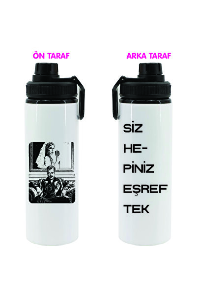DKDZ SHOP Eşrek Tekkk Printed Metal Water Bottle-850Ml.