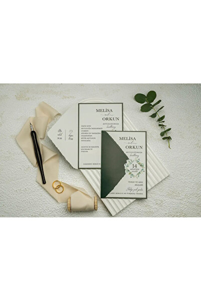 ERDEM DAVETİYE Düğün Davetiyesi / Nişan Davetiyesi / Nikah Davetiyesi / (50 Adet) Baskı Hariç Davetiye 9352