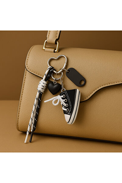 FASHİON JEWELRY E&Z PRIME Siyah Sneaker Figürlü Çanta Charmı & Anahtarlık – K...