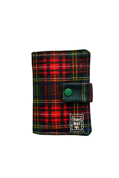 Outlet Çarşım Travel More Passport Cover Plaid Pattern Durable Premier Linen Passport Holder