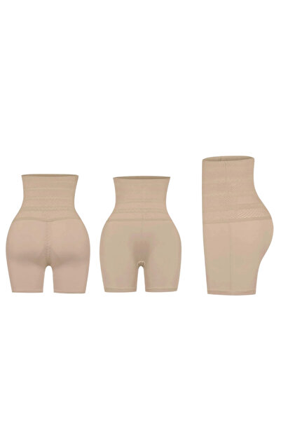 Fstyle Women's high waisted corset with striped design, suitable for double tummy tightening and postpartum tightening of loose abdominal muscles