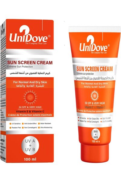 UNIDOVE كريم واقي من الشمس بعامل حماية 50 - 100 مل، مناسب لجميع أنواع البشرة