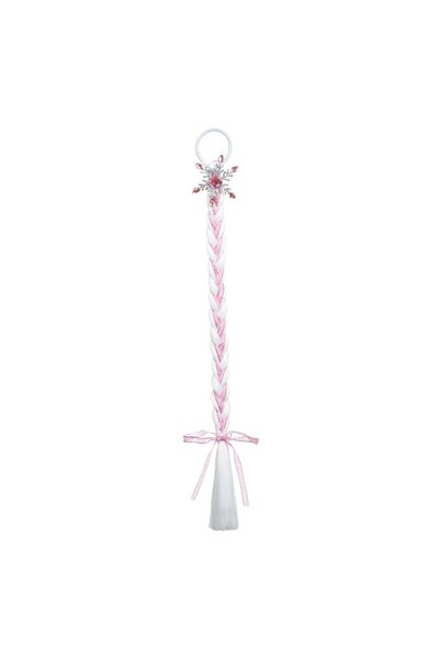 OEM Children's Hair Elastic White Flake Pink Ponytail 40cm