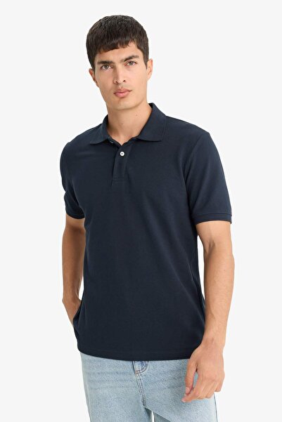 DeFacto Regular Fit Polo-Kragen Piqué Kurzarm-T-Shirt E9504AX25SM