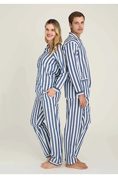 fantastik store Freshness 4007 women's long sleeve striped gaffuriye pajama set