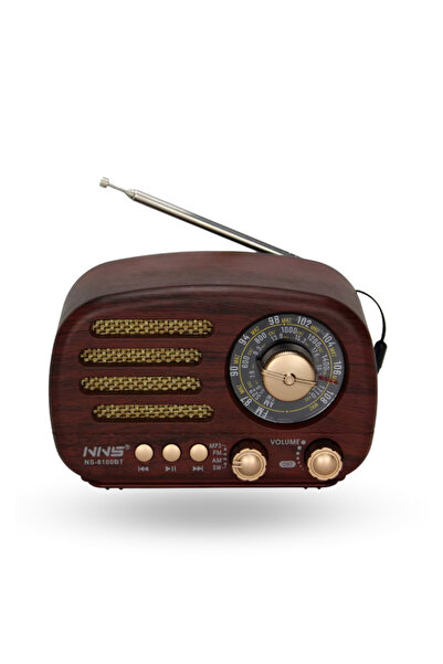 ForWhat Büro Ev Ofis Hediyesi için Mini Ahşap Şarjlı Retro Oval Tasarım Radyo