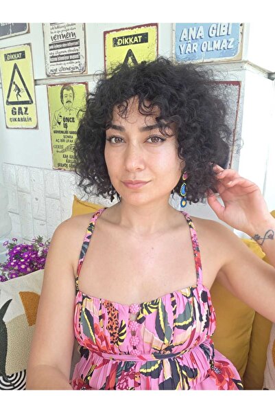 Perukçu Alev KIVIRCIK KAKÜLLÜ SİYAH GERÇEK SAÇ PERUK 06NO