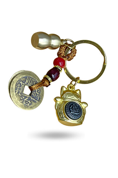 ForWhat Breloc cu design metalic Abundance Luck pisică si pentru birou, acasă...