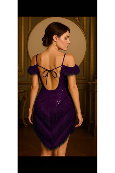 NİSANURTEKSTİL Püsküllü Elbise kadın, ikili takım Bale Salonu Caz Samba Tango Elbiseler