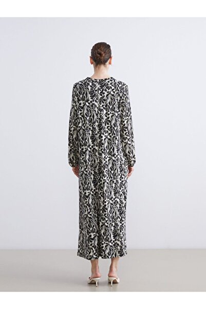 LC Waikiki LCW Grace Bisiklet Yaka Desenli A Kesim Elbise