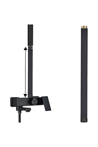 BisDesign Extensie coloană de duș, finisaj negru mat, dimensiune 40 cm
