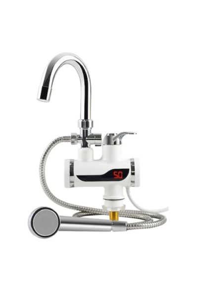 EMATTEIRO Robinet Electric cu Duș, Afișaj LED Temperatură, Montare pe Perete, 3000W, Încălzire Instant