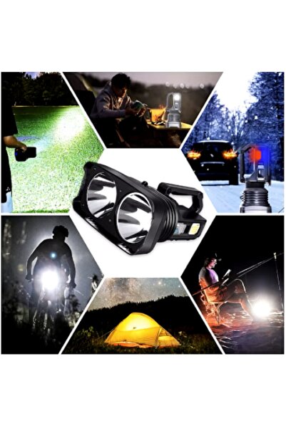 EMATTERIO Multifunctional Flashlight with Battery and Handle, Strong Intensity, 10 Modes, Rechargeable
