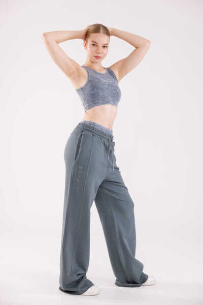 MOSRANİC بنطال رياضي نسائي كبير الحجم باللون الرمادي والأزرق MSC 2602alt