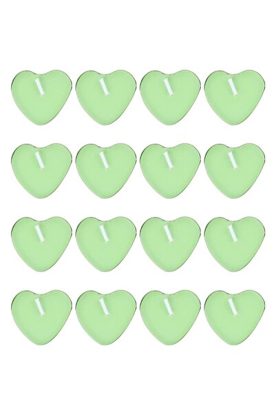 Flippy Set of 9 Heart-Shaped Scented Candles Flippy, Apple Scent, 3.5-4h Burn, Paraffin, 4x2 cm, Green
