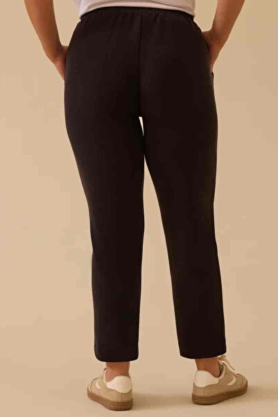 Galaxie Women's Plus Size Lace-Up Ankle-Length Pants - Black