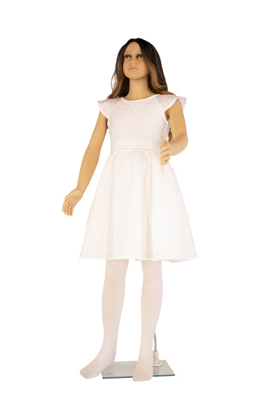 PETRA-ELISA Children's Microfiber Tights 40 DEN Irina, White, 9-11 years
