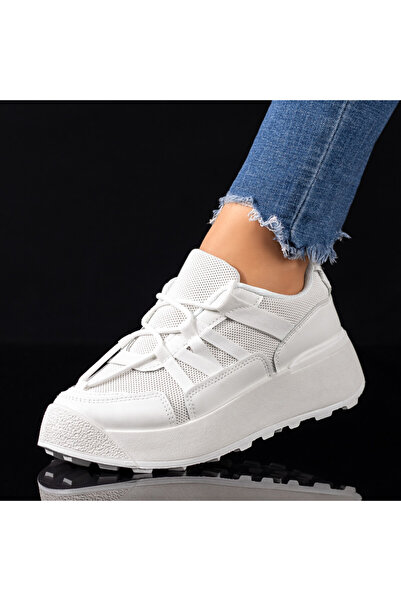 BMoD Women's white sneakers with a chunky sole MOD09195