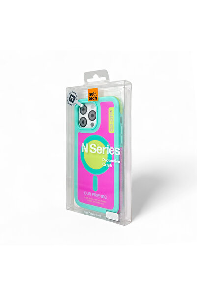 Nettech iPhone 15 Pro Uyumlu Renkli Darbelere Dayanıklı Kaymaz Yüzey Magsafe Kılıf