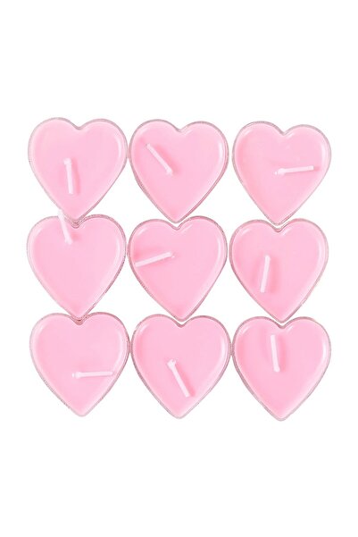 Flippy 9 Heart Candles, Flippy, Valentine's Day, Rose Scent, Burning Time 3.5 h, Paraffin, 4 x 2 cm