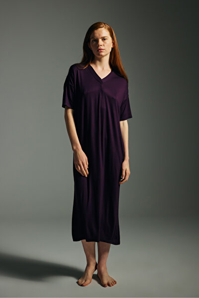 Hays Kadın Viskon Kısa Kollu V Yaka Gecelik